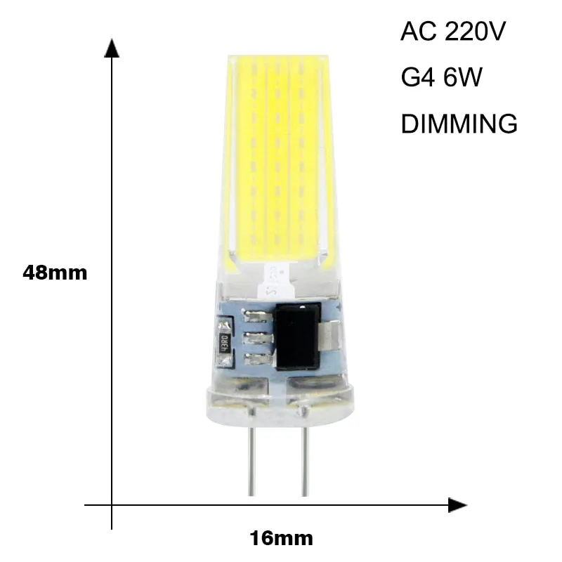 10pcs LED G4 COB Lamp AC DC 12V 220V Mini Dimming G4 LED Bulb Lampasas LED Lighting Replace Halogen Spotlight Chandelier LED Lamp