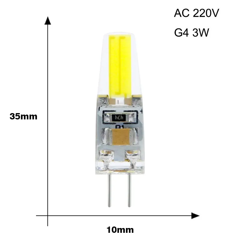 10pcs LED G4 COB Lamp AC DC 12V 220V Mini Dimming G4 LED Bulb Lampasas LED Lighting Replace Halogen Spotlight Chandelier LED Lamp