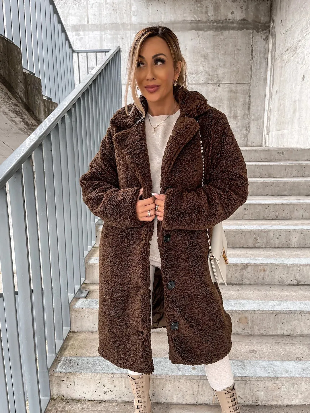 Autumn and Winter Women's Popular Wool Long Sleeve Long Coat