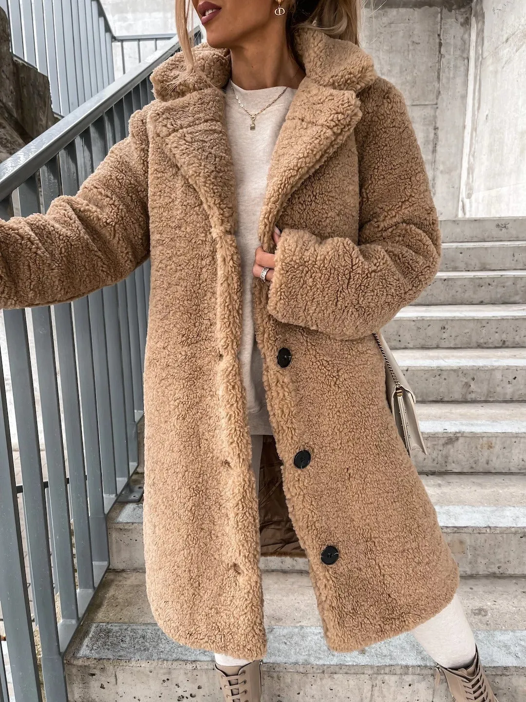 Autumn and Winter Women's Popular Wool Long Sleeve Long Coat