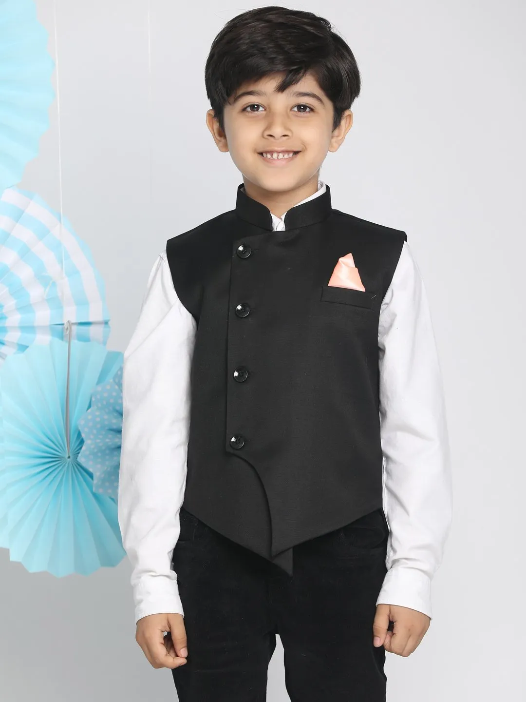 Cotton Blend Nehru Jacket for Boys - JBN Creation