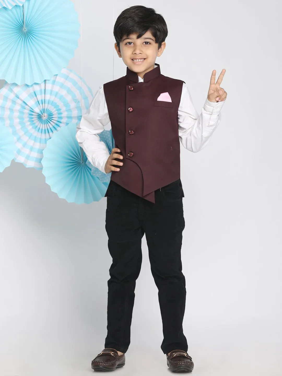 Cotton Blend Nehru Jacket for Boys - JBN Creation