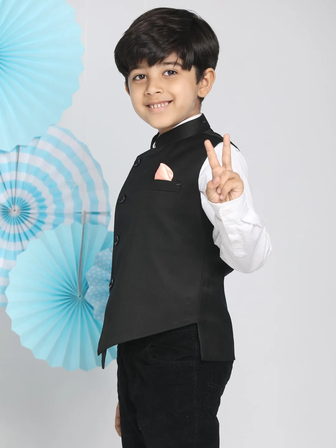 Cotton Blend Nehru Jacket for Boys - JBN Creation