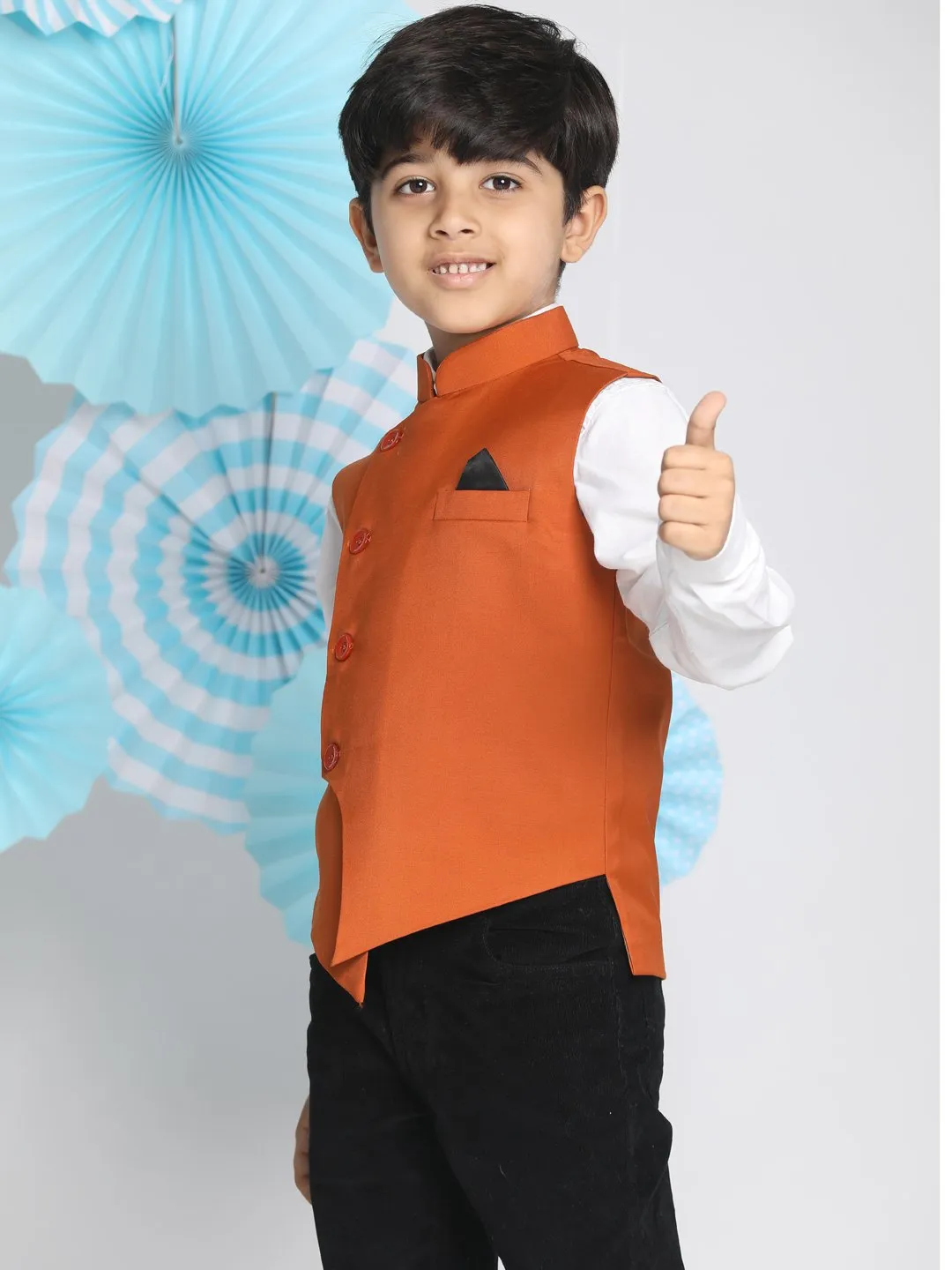 Cotton Blend Nehru Jacket for Boys - JBN Creation