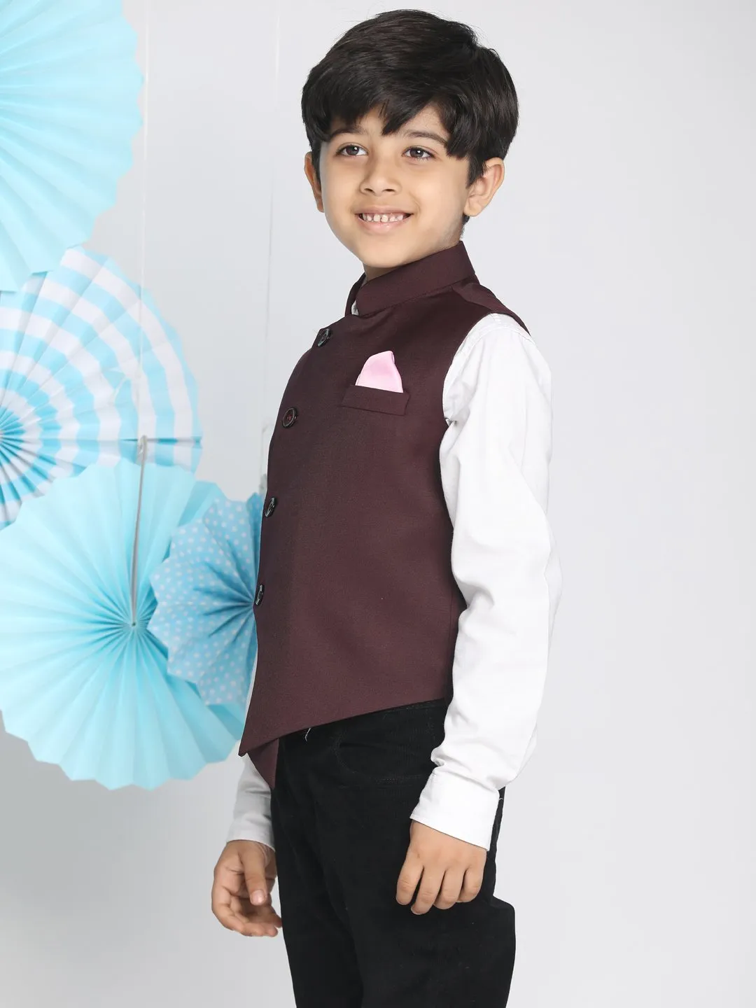 Cotton Blend Nehru Jacket for Boys - JBN Creation