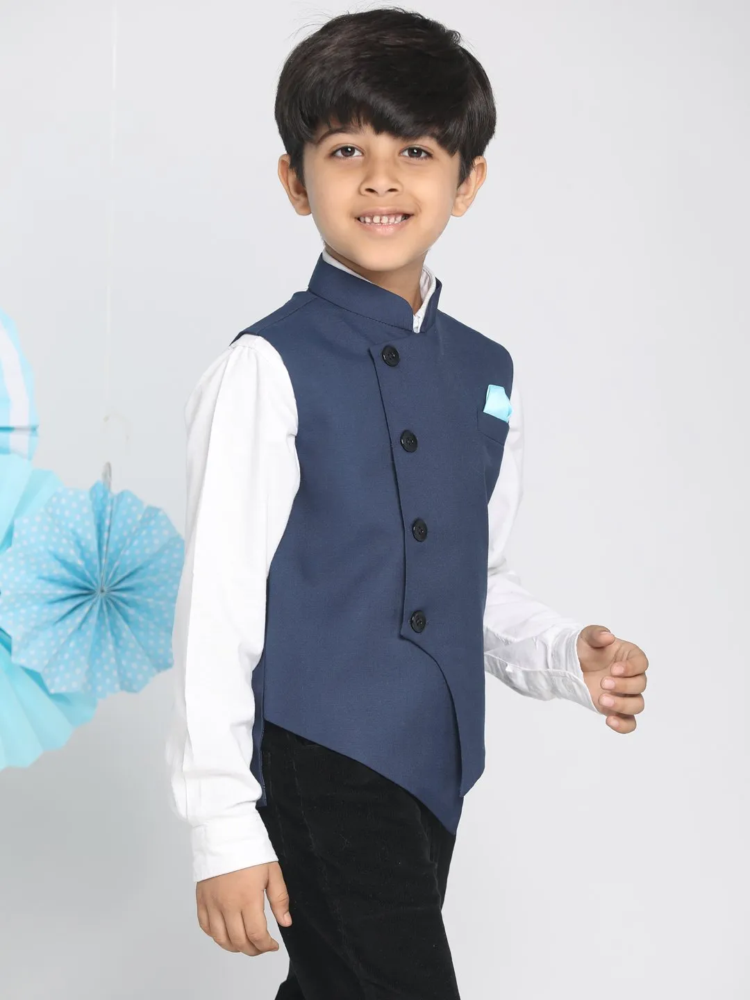 Cotton Blend Nehru Jacket for Boys - JBN Creation