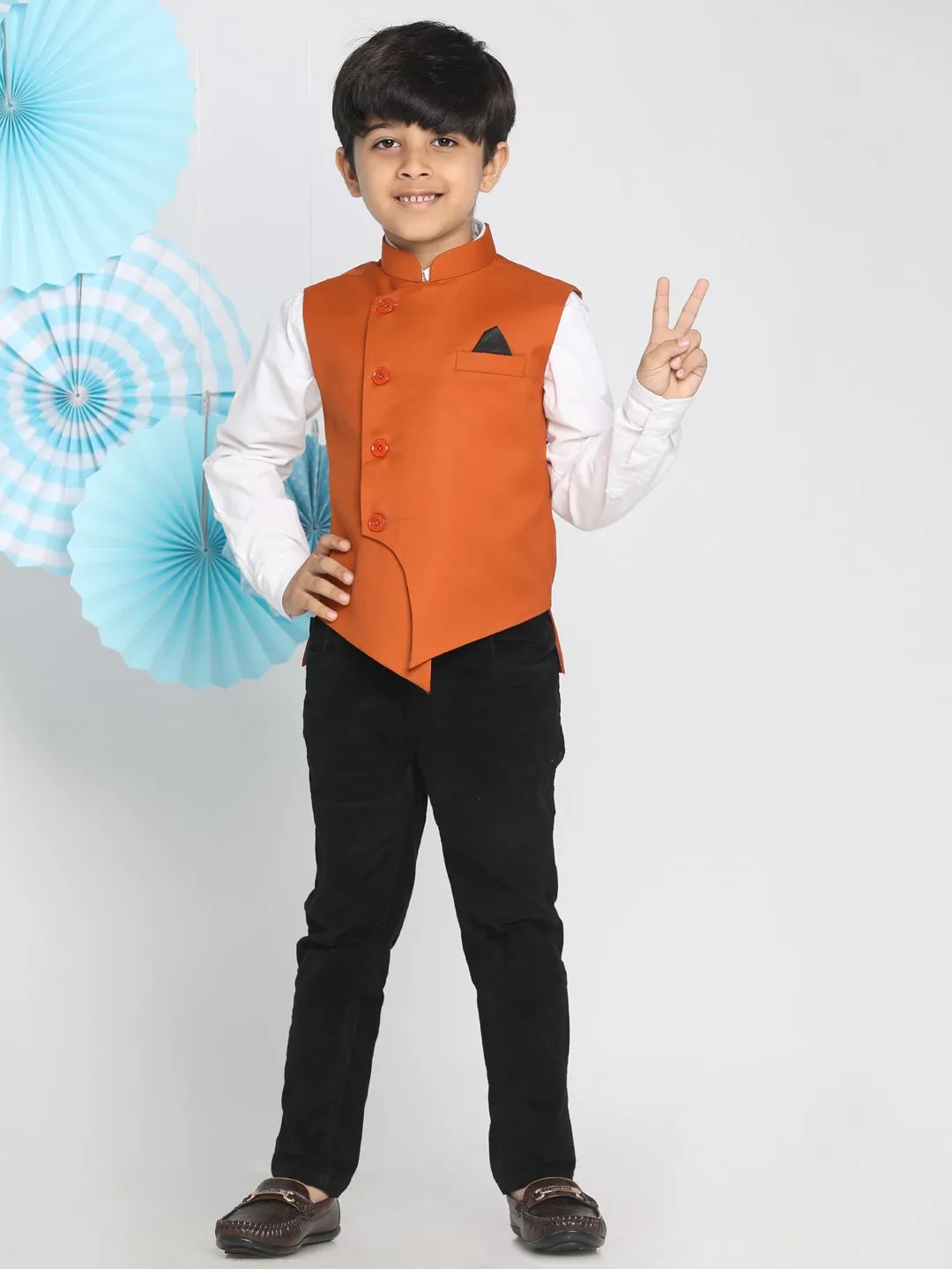 Cotton Blend Nehru Jacket for Boys - JBN Creation