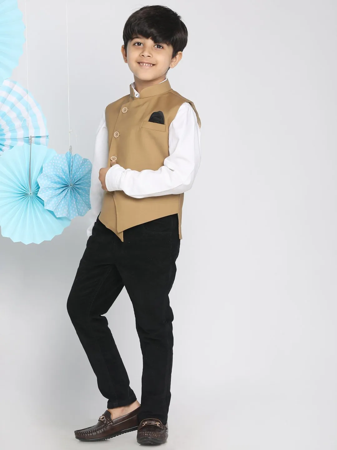 Cotton Blend Nehru Jacket for Boys - JBN Creation
