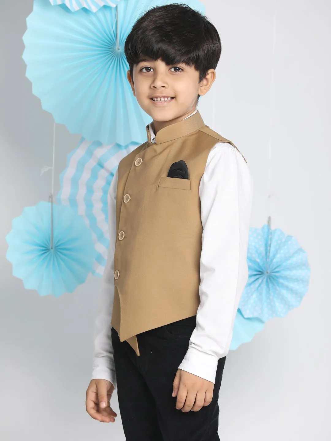 Cotton Blend Nehru Jacket for Boys - JBN Creation