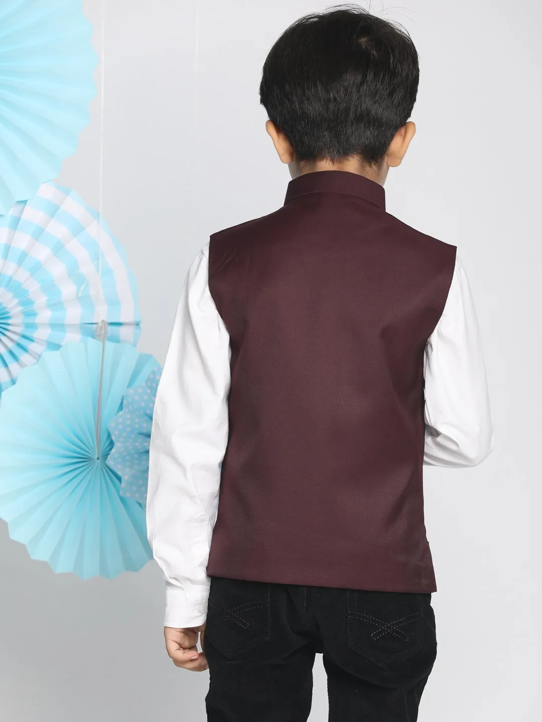 Cotton Blend Nehru Jacket for Boys - JBN Creation