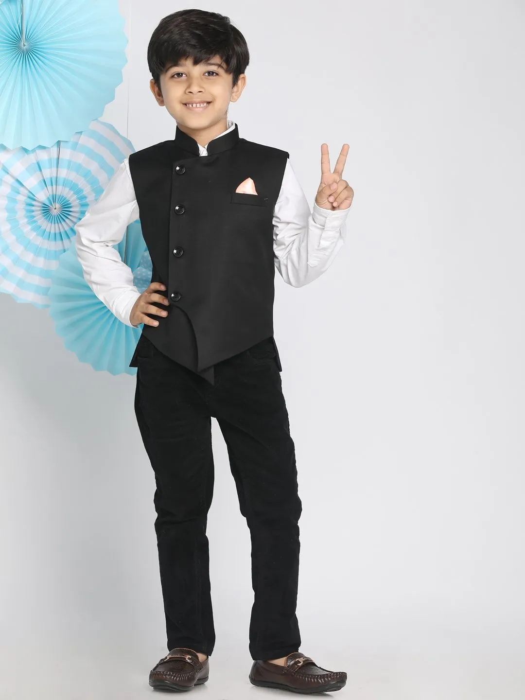 Cotton Blend Nehru Jacket for Boys - JBN Creation