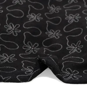 Deadstock Embroidered Wool Blend Coating - Smoke/Light Grey