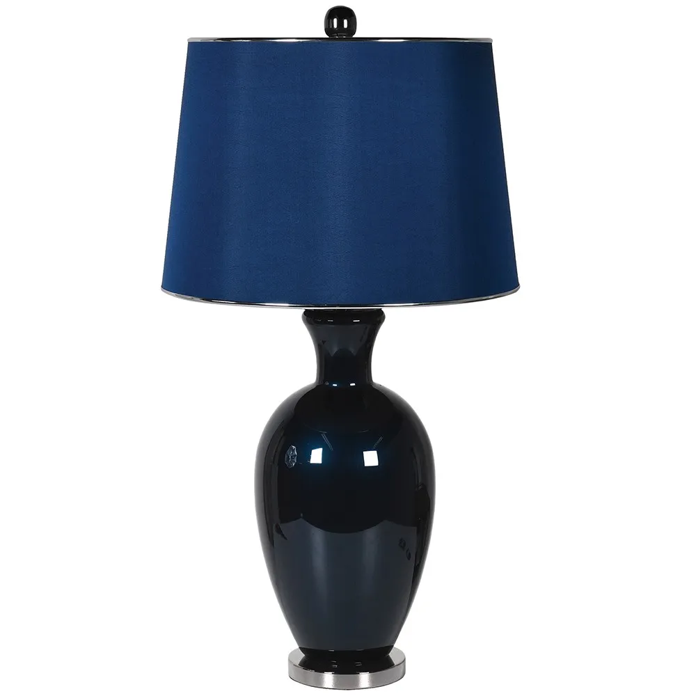 Deep Blue Glass Lamp Blue Shade 85 cm