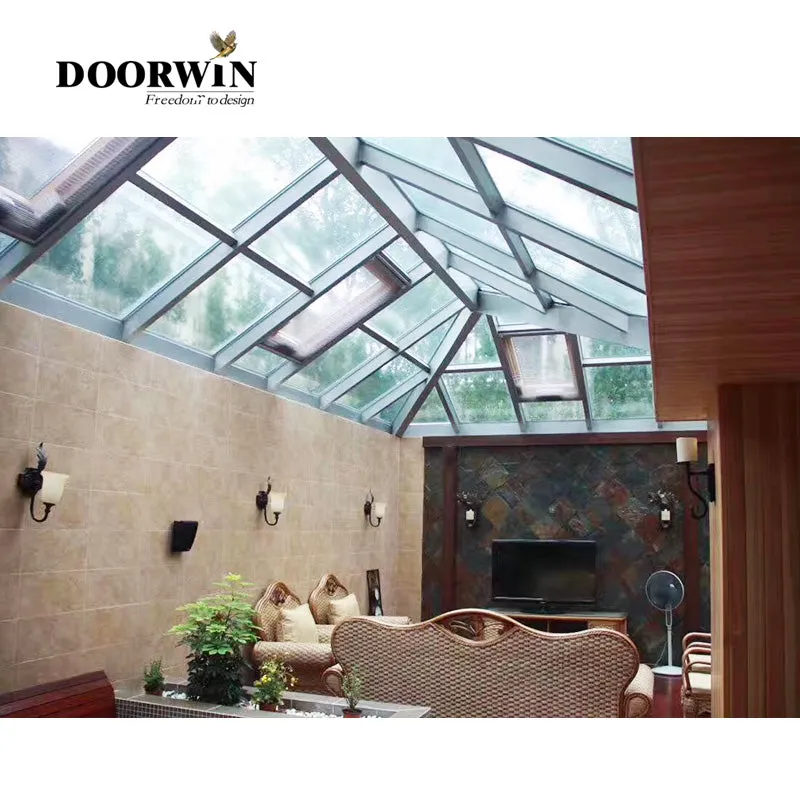 Doorwin 2021Laminated Low-e Conservatory Reflective Sunbathe Sunroom Aluminum Frame Winter Garden Conservatory Window