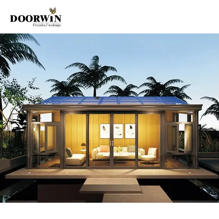 Doorwin 2021Topwindow Laminated Low-e Conservatory Reflective Sunbathe lowes sunrooms Aluminum Frame Winter Garden Conservatory Window