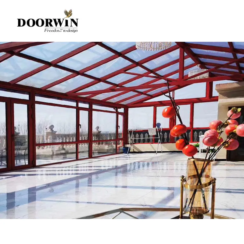 Doorwin 2021Topwindow Laminated Low-e Conservatory Reflective Sunbathe lowes sunrooms Aluminum Frame Winter Garden Conservatory Window