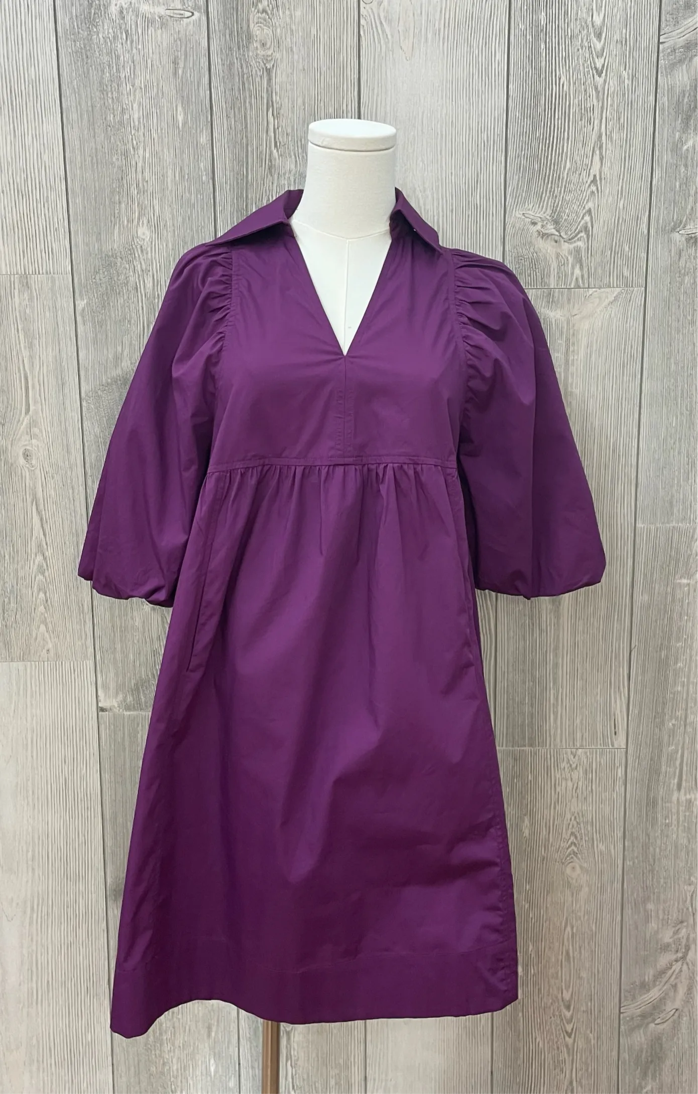 Easy Essential Collared Mini Dress - Eggplant Purple