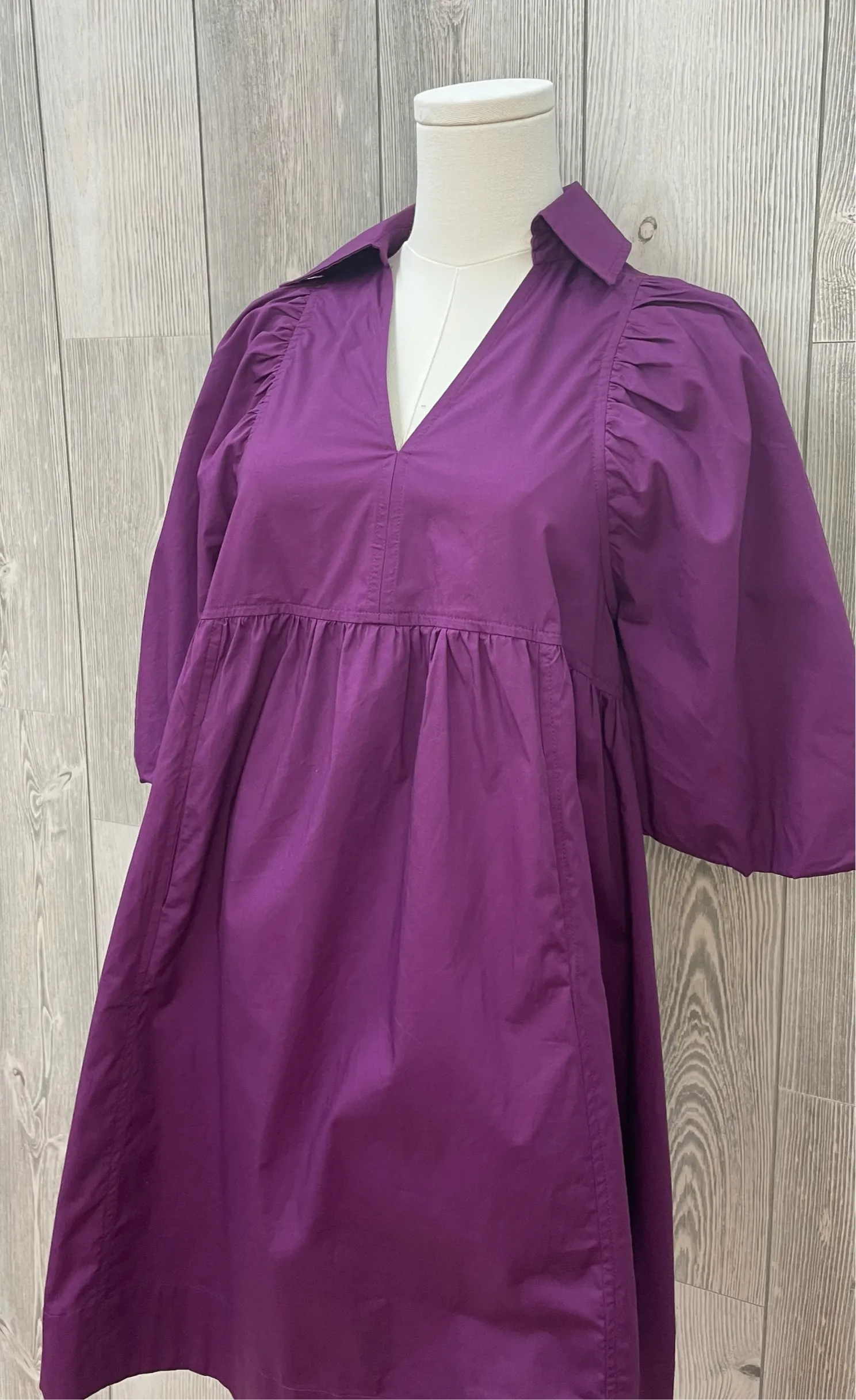 Easy Essential Collared Mini Dress - Eggplant Purple