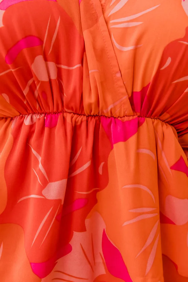 Feeling The Heat Orange Floral Mini Dress FINAL SALE