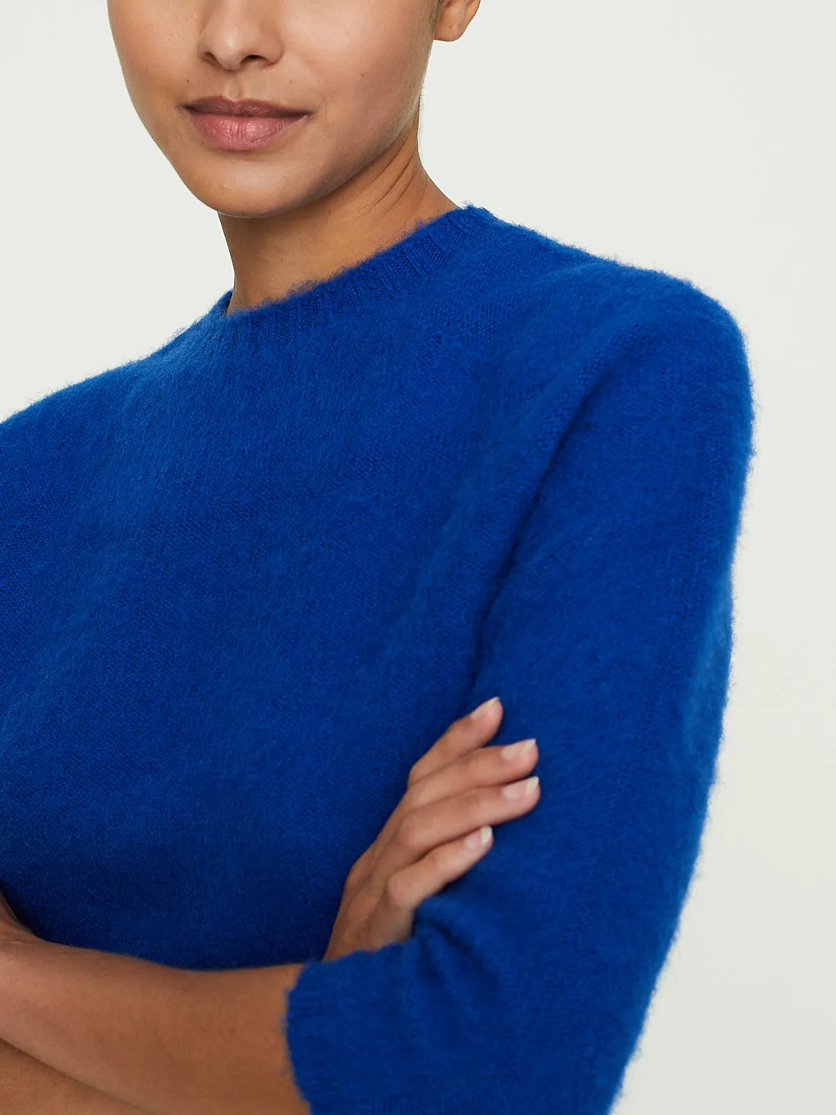 Girocollo Knitted Crew-Neck Marta Integralmente Calato Electric Blue