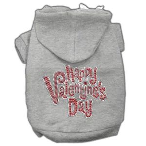 Happy Valentines Day Rhinestone Hoodies Grey Xxxl(20)