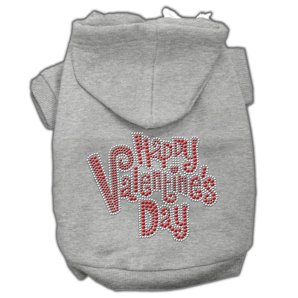 Happy Valentines Day Rhinestone Hoodies Grey Xxxl(20)