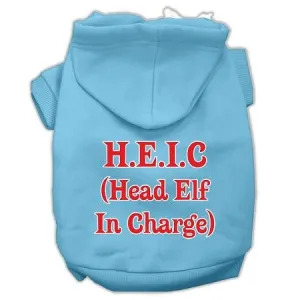 Head Elf In Charge Screen Print Pet Hoodies Baby Blue Size XXXL (20)