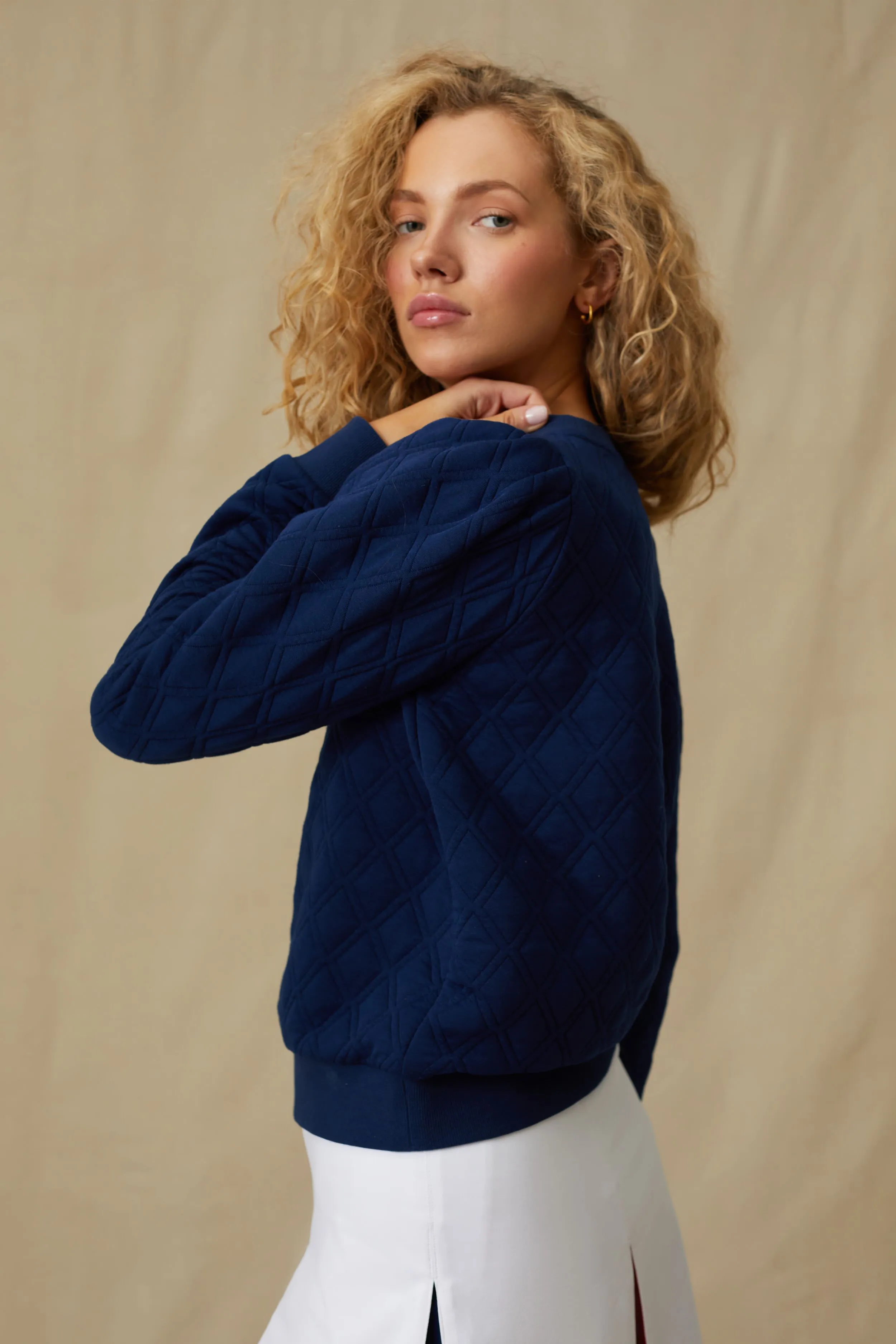 Navy Puff Sleeve Campbell Pullover