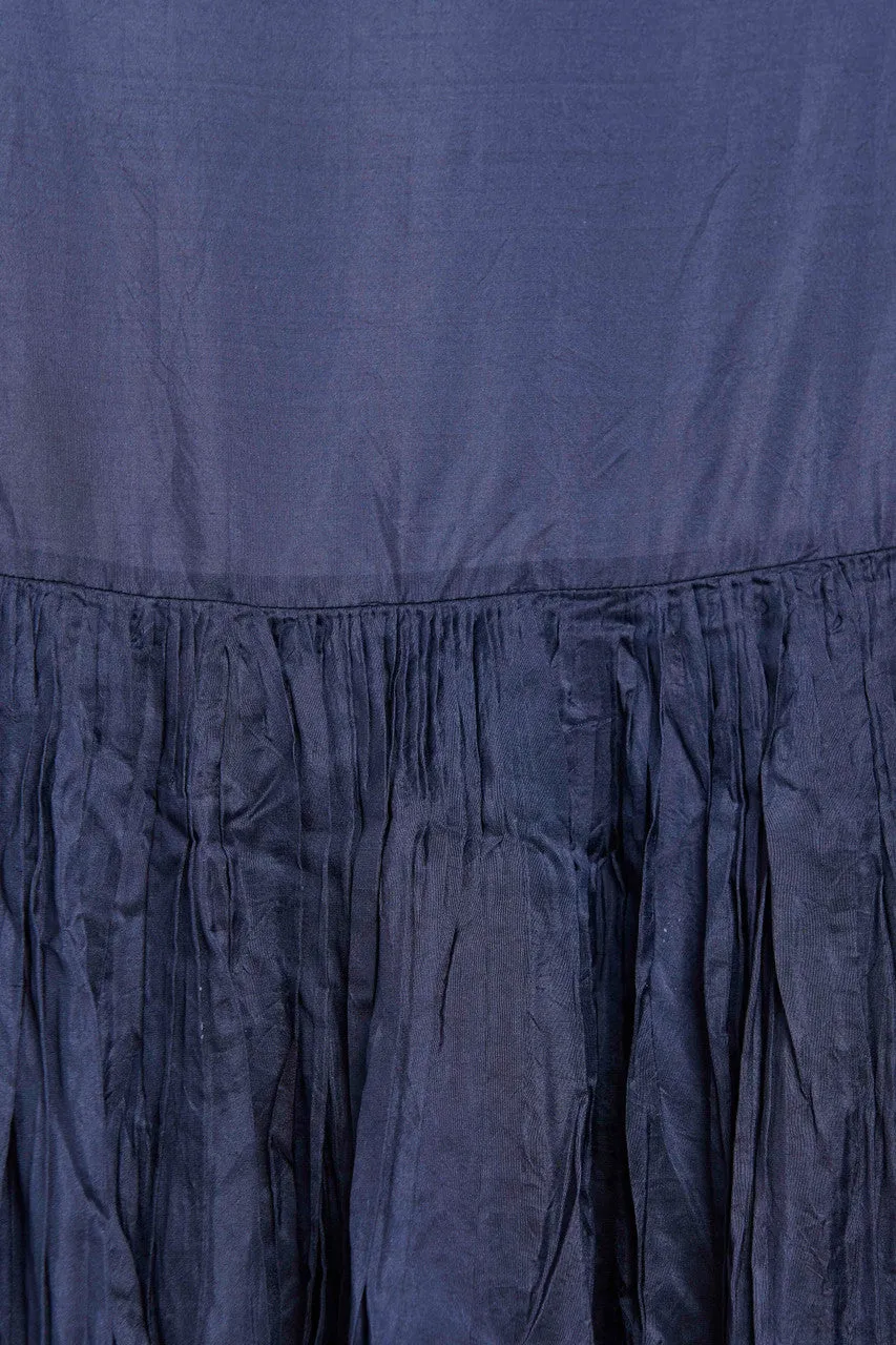 Navy Silk Florence Preowned Maxi Dress