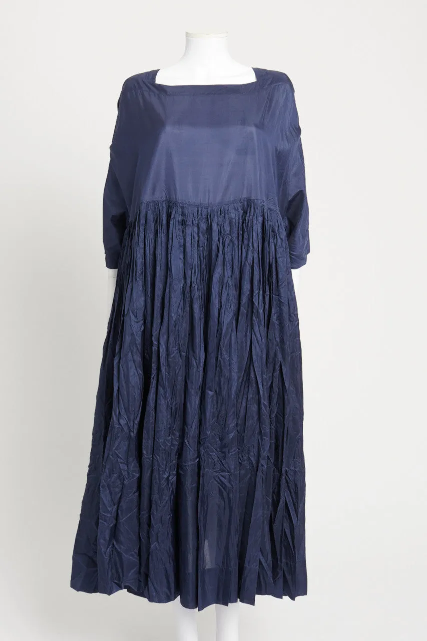 Navy Silk Florence Preowned Maxi Dress