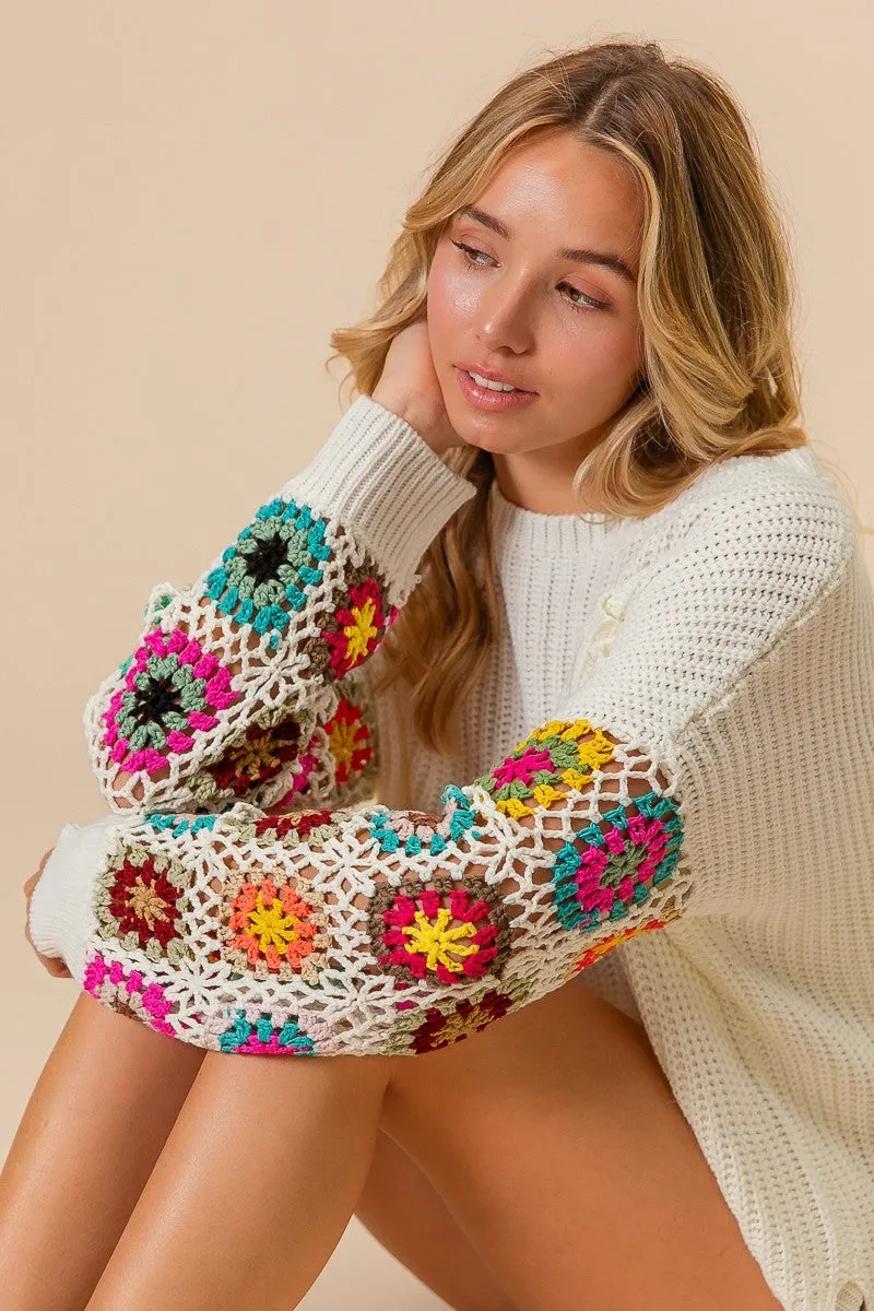 Padgett Granny Sleeve Round Neck Sweater [S-3X]