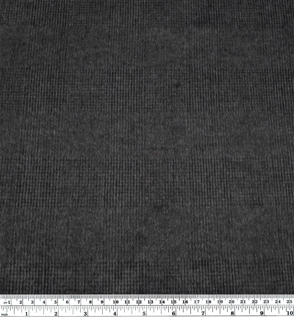 Poly Wool Double Faced Coating - Heather Charcoal/Black