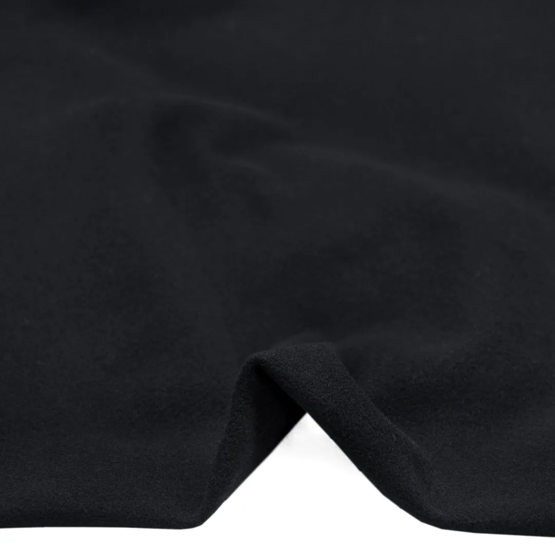 Remnant - 60cm - Deadstock Felted Wool Blend Coating - Midnight Blue