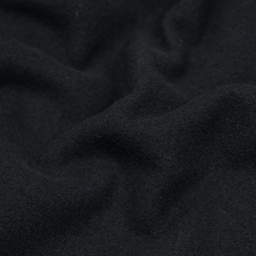Remnant - 60cm - Deadstock Felted Wool Blend Coating - Midnight Blue