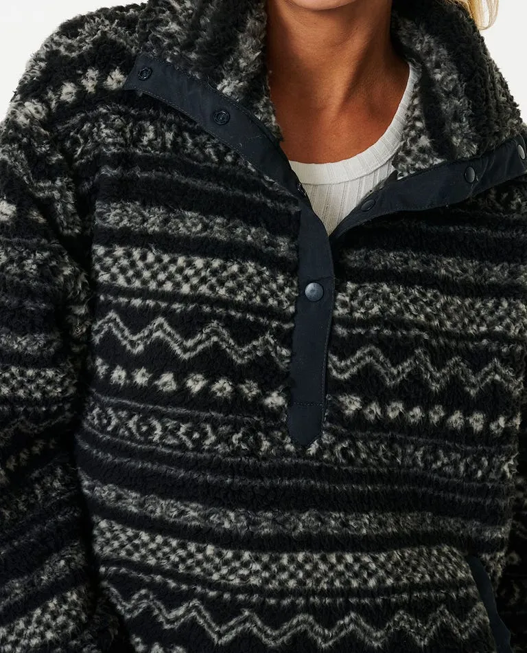 Rip Curl La Isla Polar Fleece Jacket-Washed Black