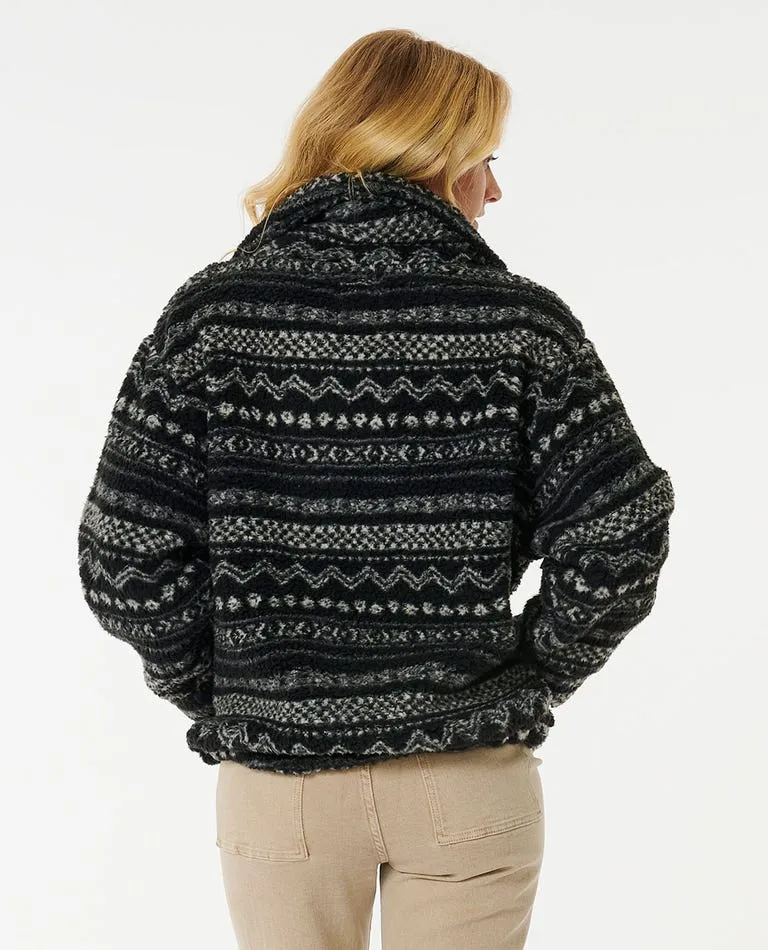 Rip Curl La Isla Polar Fleece Jacket-Washed Black