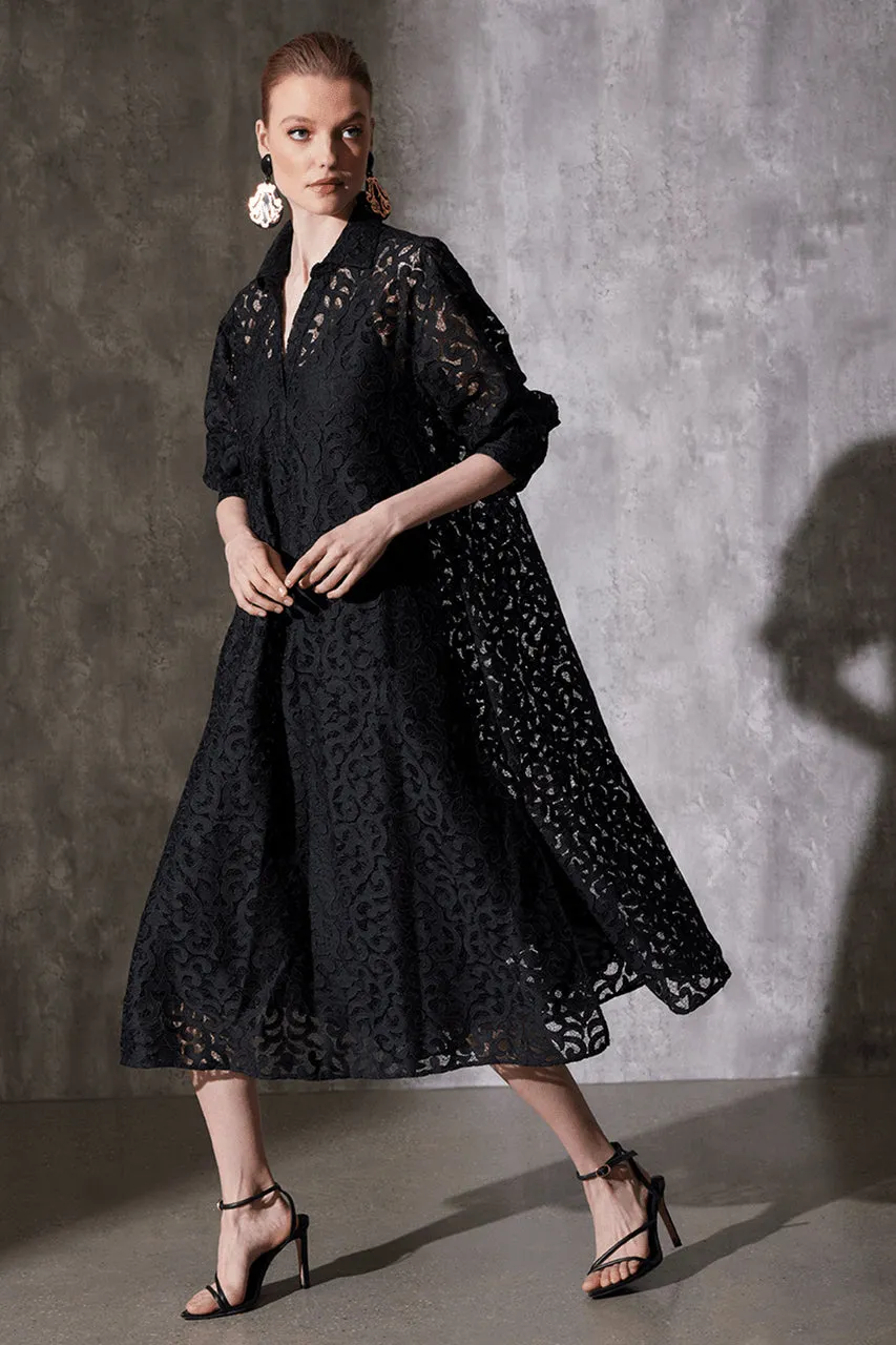 Scroll Lace Oversized Dress