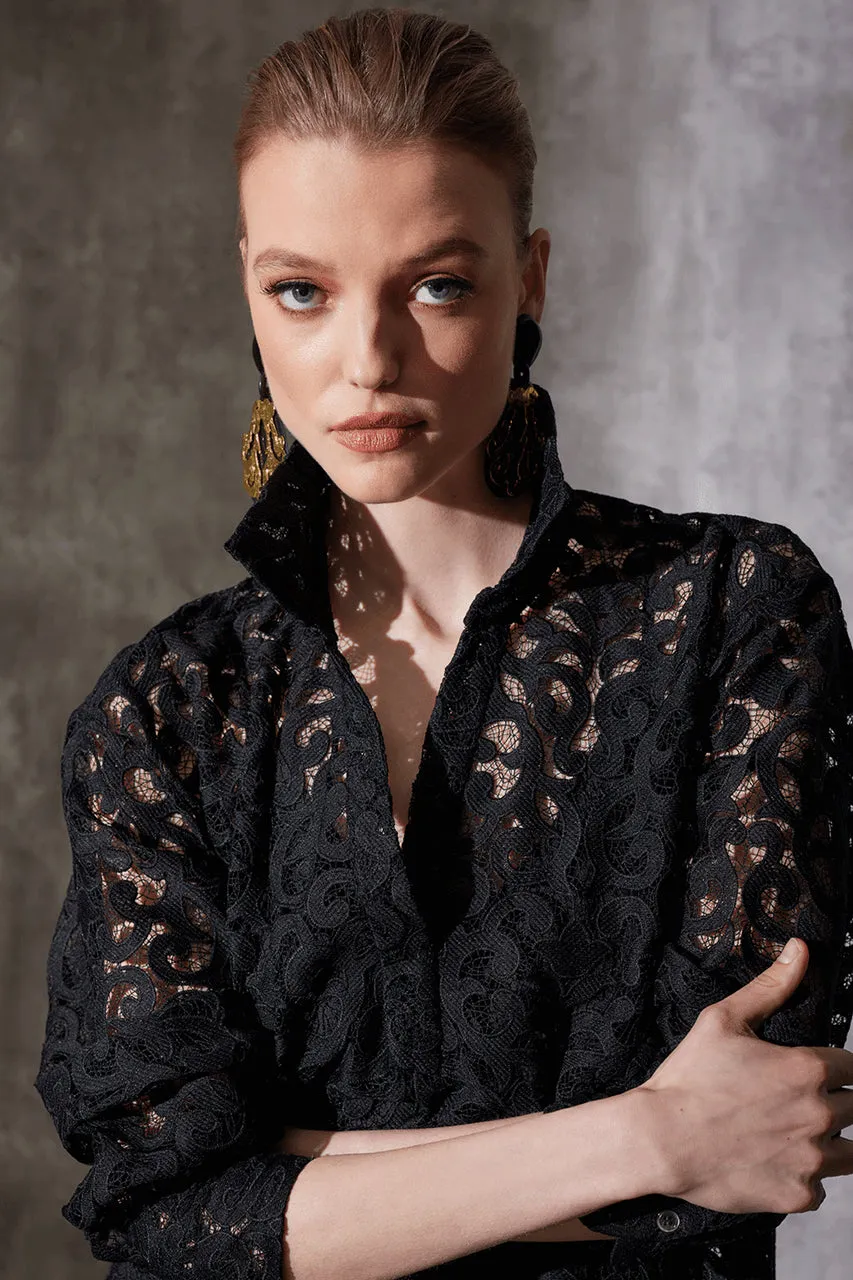 Scroll Lace Oversized Dress