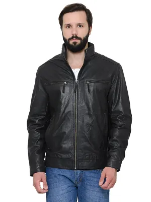 Teakwood Men's Black Leather Jackets