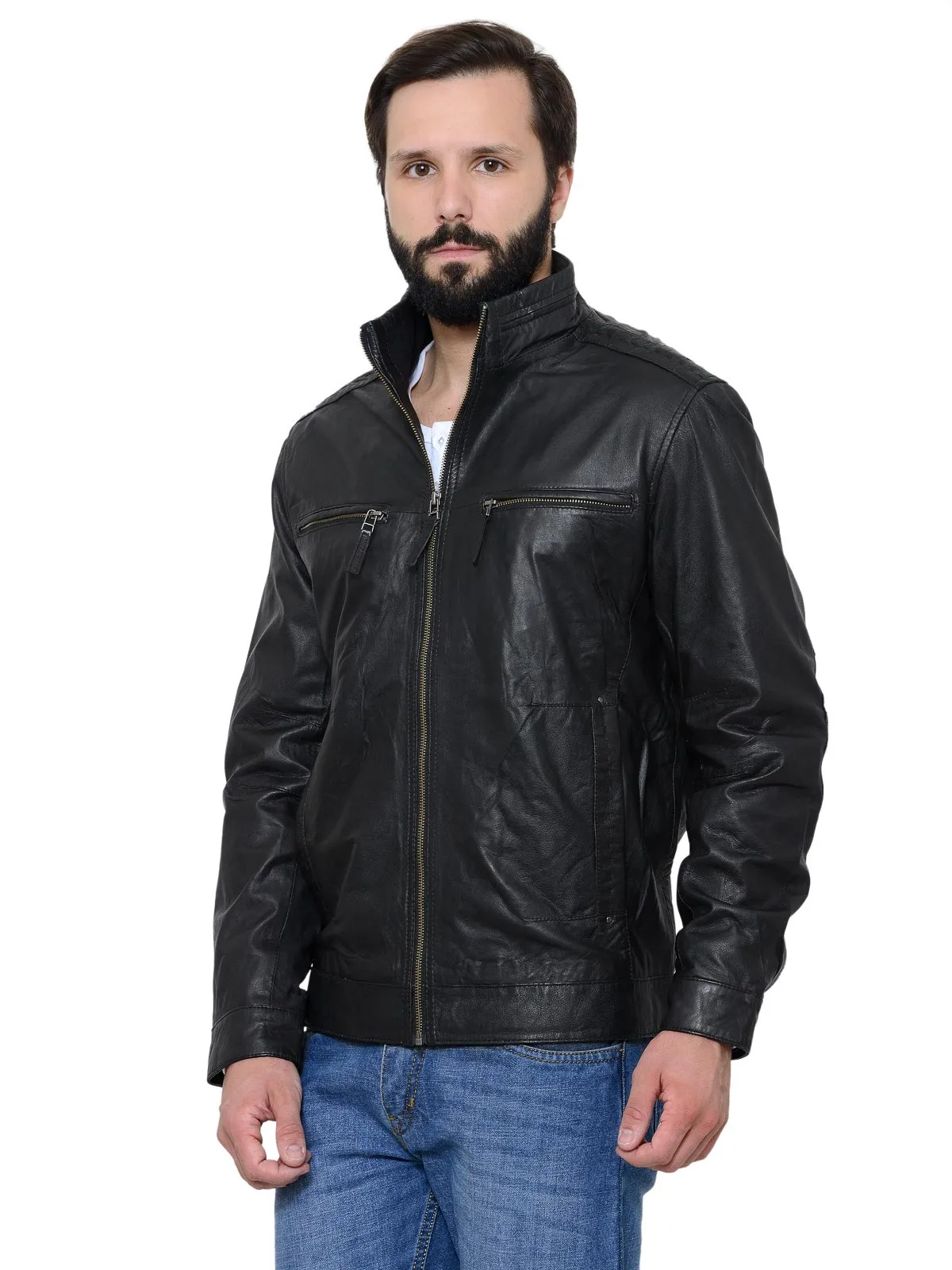 Teakwood Men's Black Leather Jackets