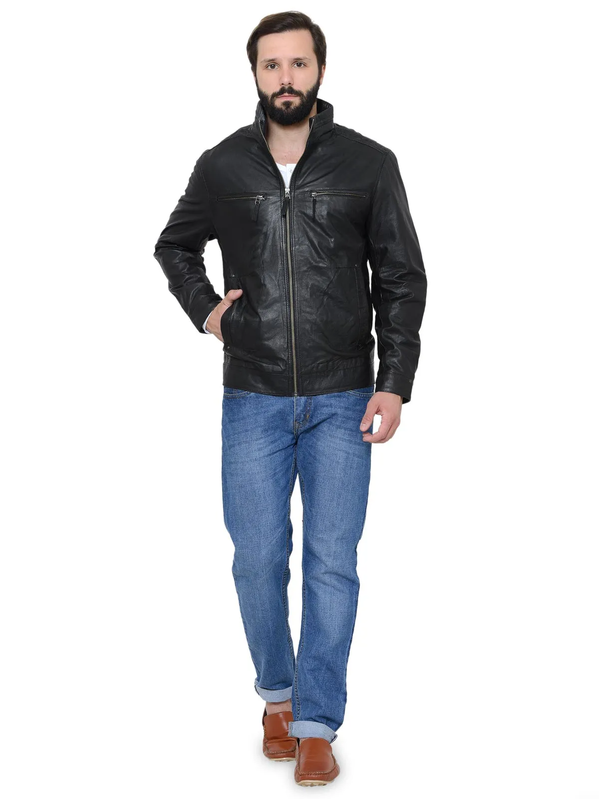 Teakwood Men's Black Leather Jackets