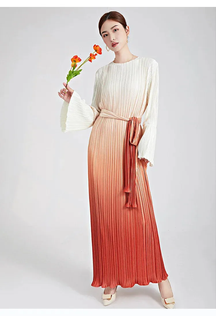 Truly Pleated & Wide Cuffs Oversized Midi Dress