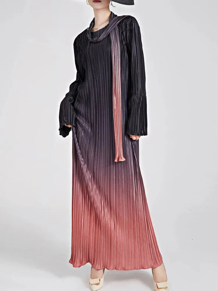 Truly Pleated & Wide Cuffs Oversized Midi Dress