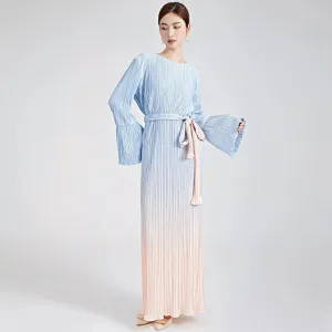 Truly Pleated & Wide Cuffs Oversized Midi Dress