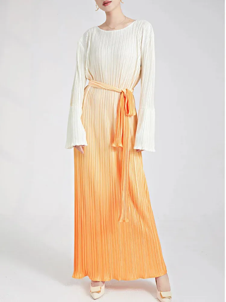 Truly Pleated & Wide Cuffs Oversized Midi Dress