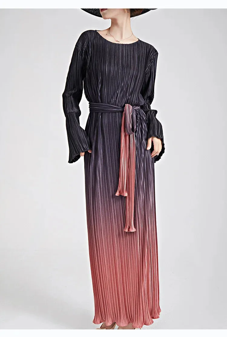 Truly Pleated & Wide Cuffs Oversized Midi Dress