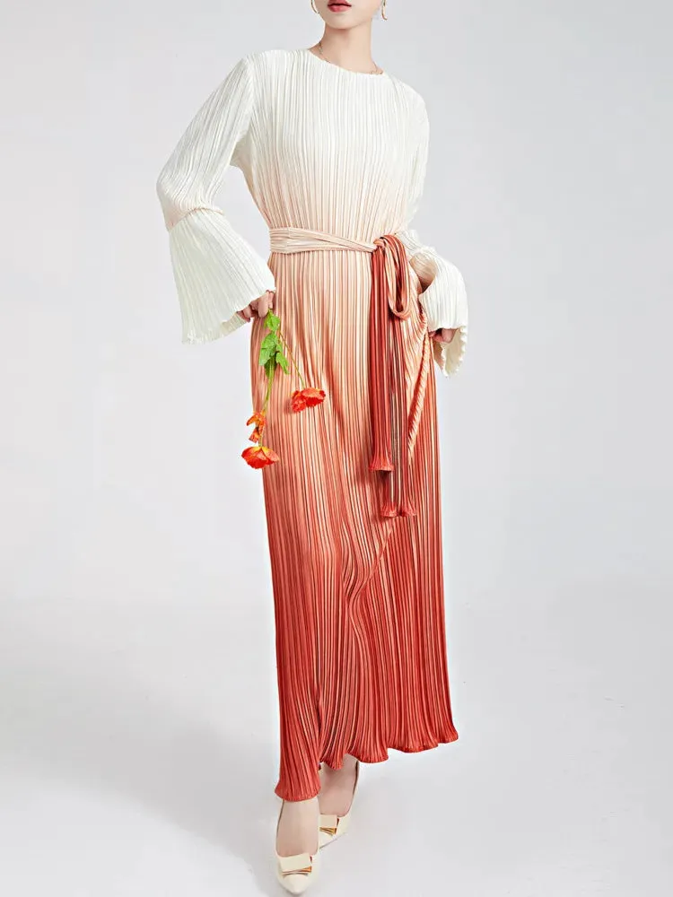 Truly Pleated & Wide Cuffs Oversized Midi Dress