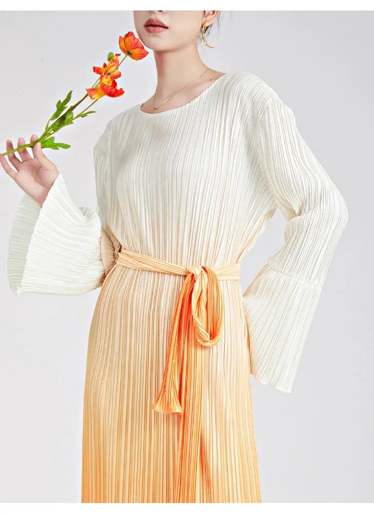 Truly Pleated & Wide Cuffs Oversized Midi Dress