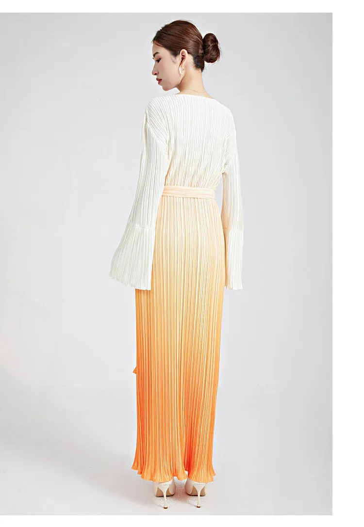 Truly Pleated & Wide Cuffs Oversized Midi Dress