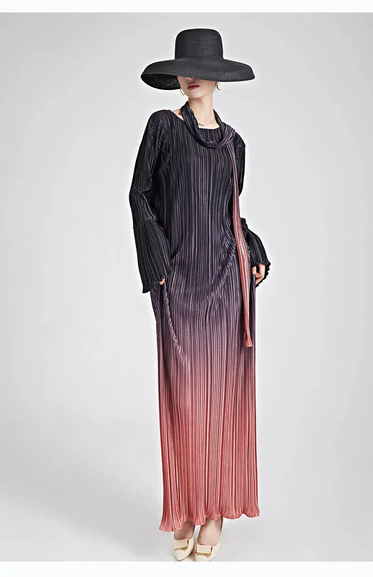 Truly Pleated & Wide Cuffs Oversized Midi Dress